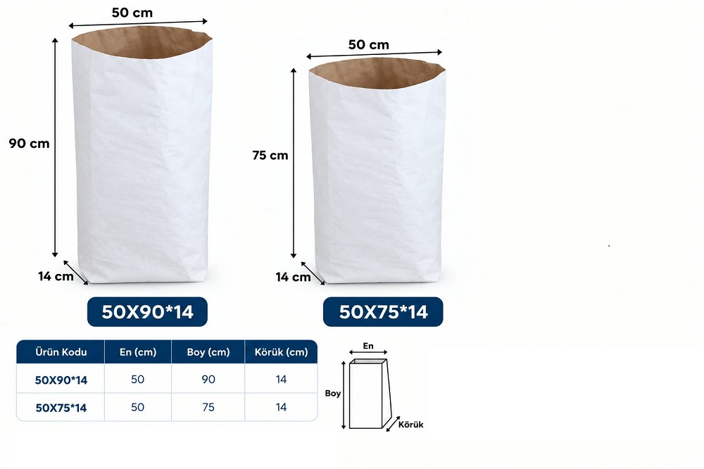 Kraft Çuval Torba Beyaz Baskısız 50*90 cm+14cm (1)